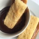 warm choc-pot - (sweet wine, coconut cream and chocolate) with vanilla shortbreads sandwiched with soft caramel 